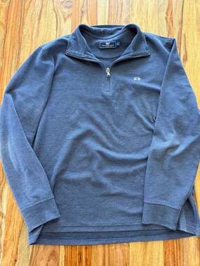 Vineyard Vines Men's Saltwater 1/4 Zip Pullover Blue Size L